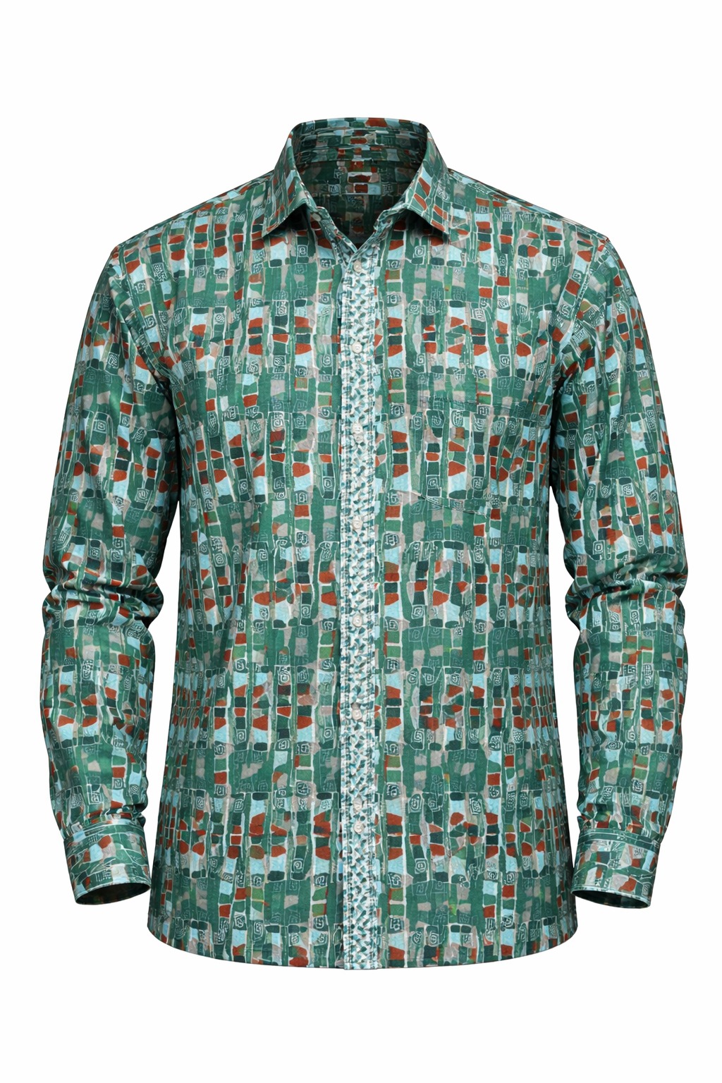 Long Sleeve Africa Print Shirt